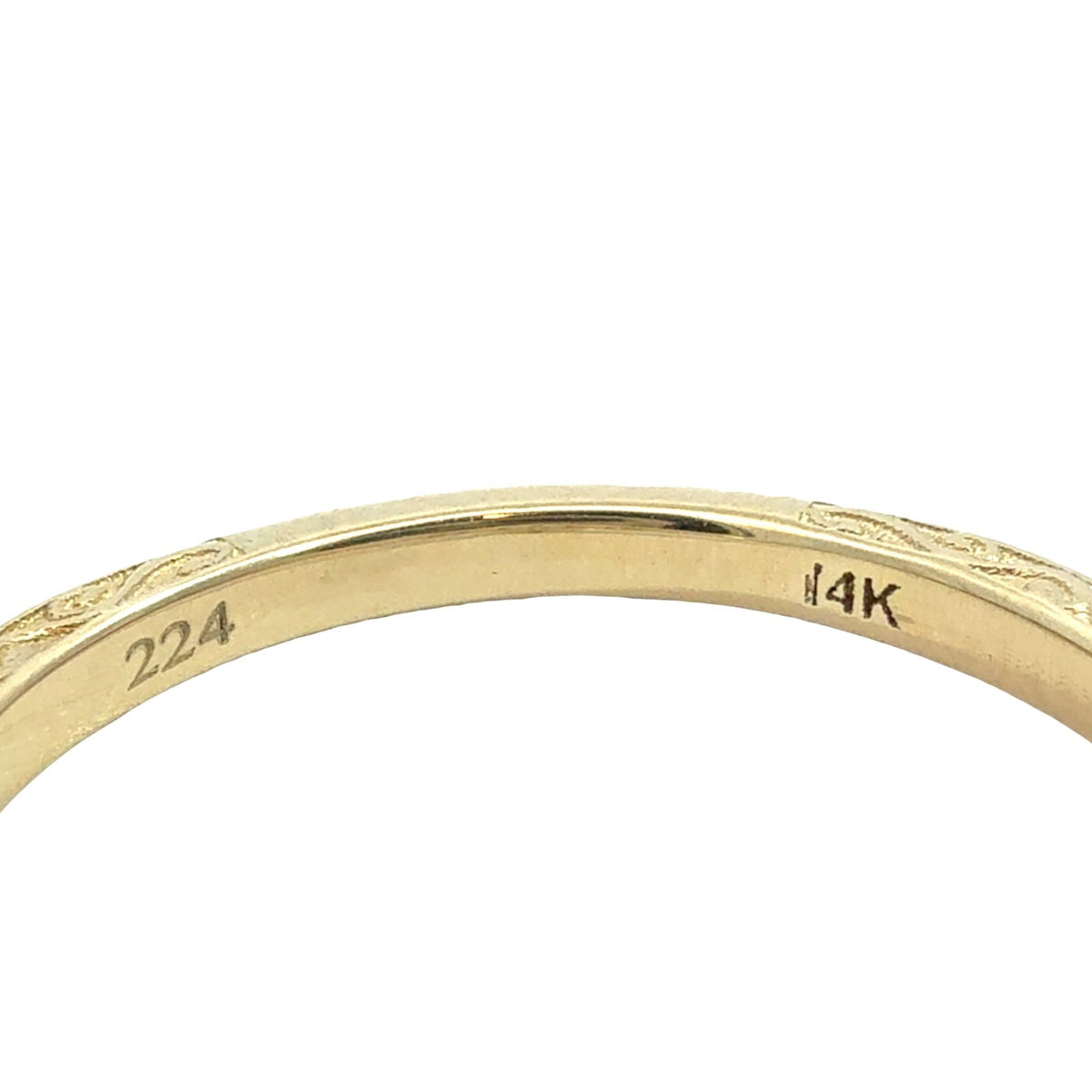 14k Yellow Gold Engraved 0.63cttw Three-Stone Lab-Grown Diamond Engagement Ring5