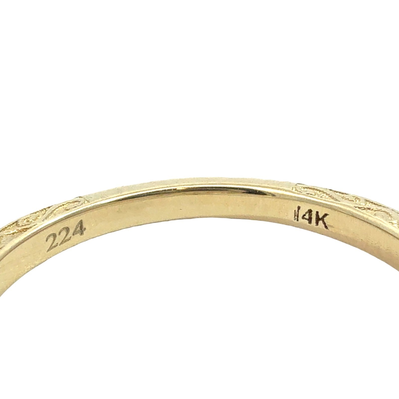 14k Yellow Gold Engraved 0.63cttw Three-Stone Lab-Grown Diamond Engagement Ring5