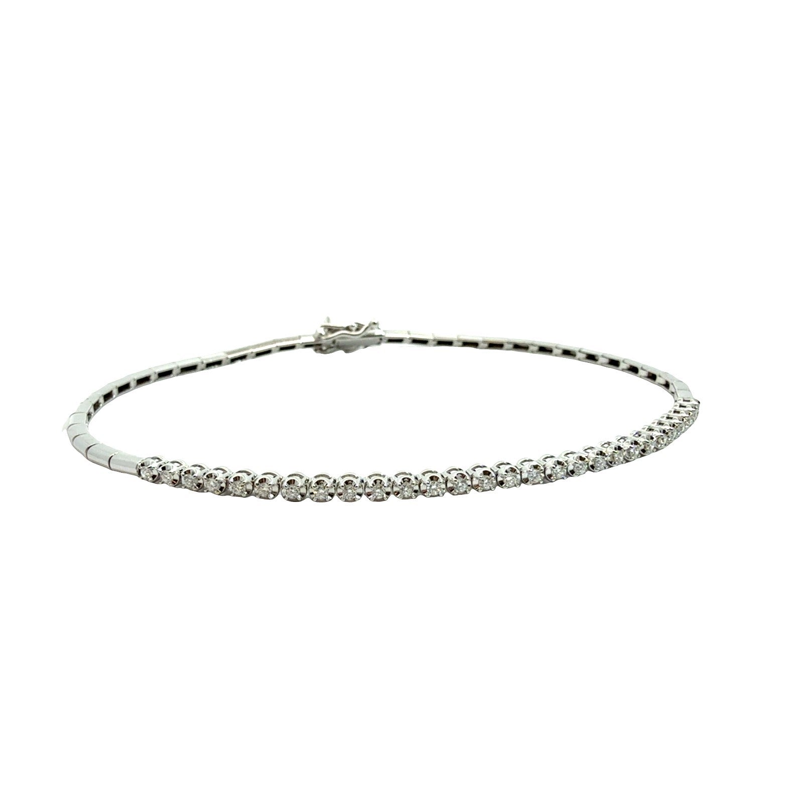 14k White Gold Half 0.21cttw Diamond Tennis Bracelet1
