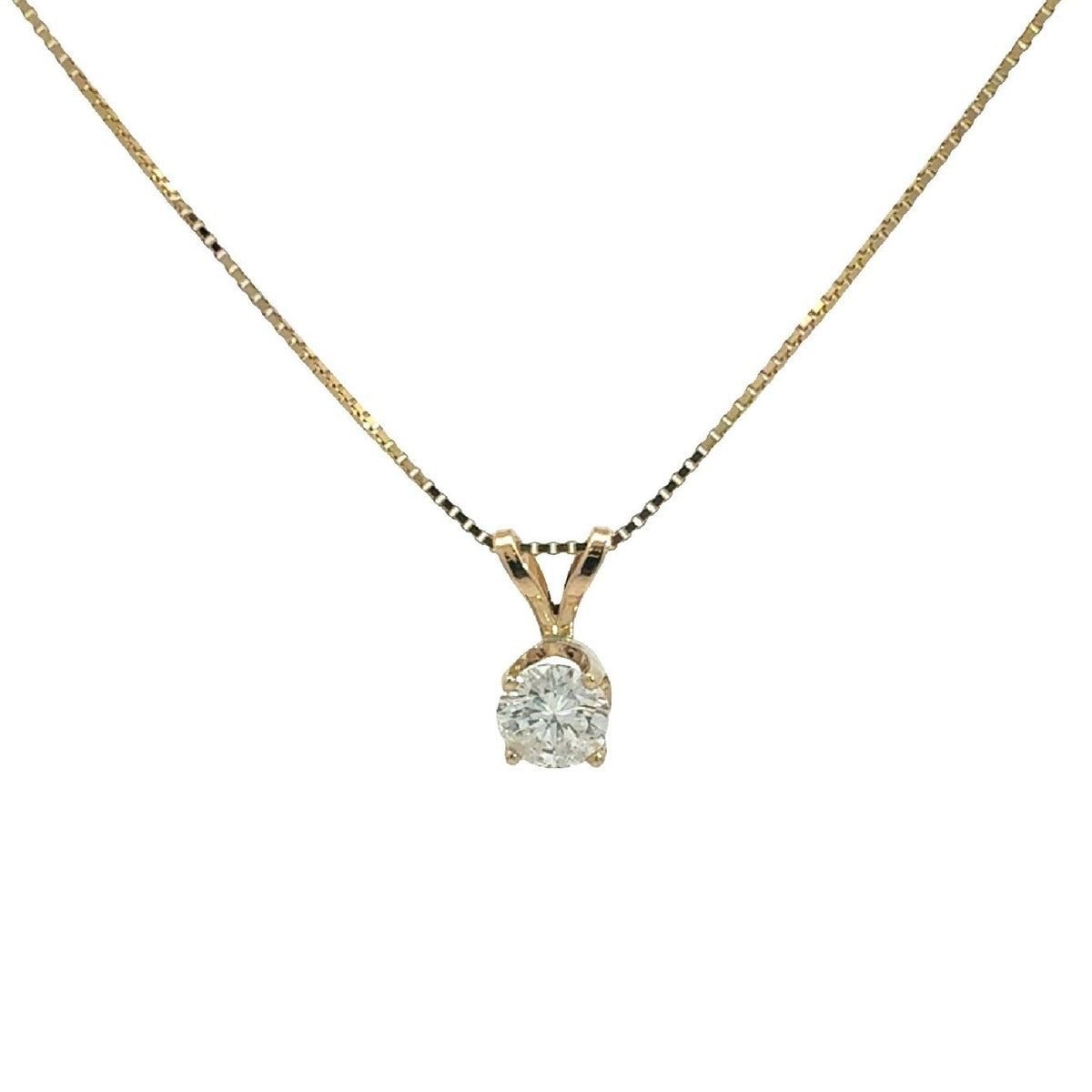 14k Yellow Gold and 0.74ctw Diamond Pendant Necklace 18"0