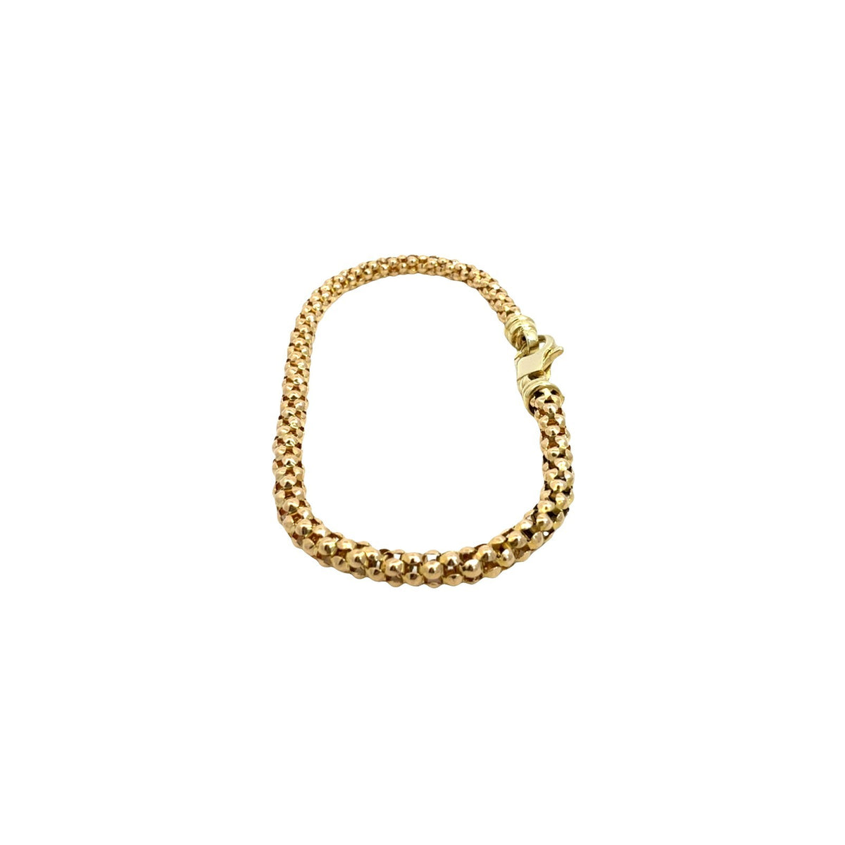 14k Yellow Gold Italian Bubble Link Chain Bracelet 7.25"3