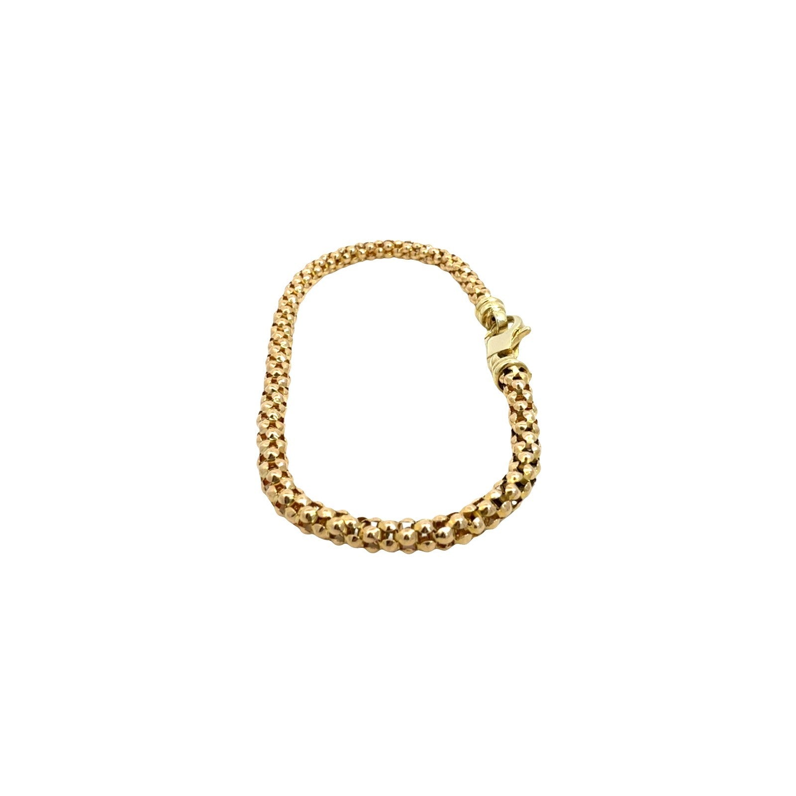 14k Yellow Gold Italian Bubble Link Chain Bracelet 7.25"3