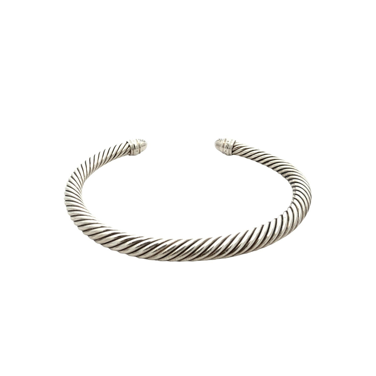 David Yurman Sterling Silver Pavé Diamond Cable Cuff Bracelet4