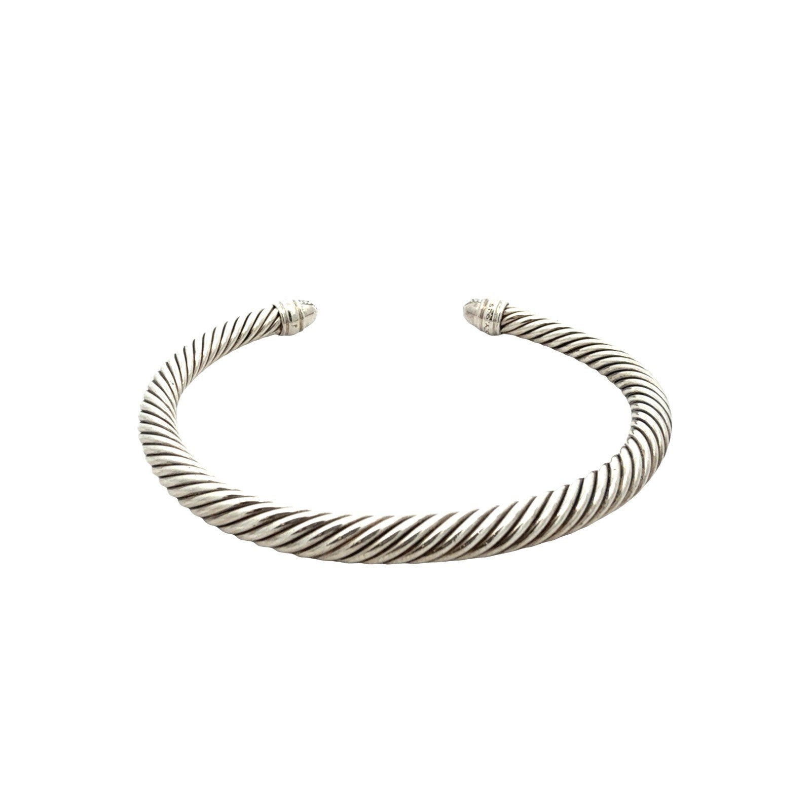 David Yurman Sterling Silver Pavé Diamond Cable Cuff Bracelet4