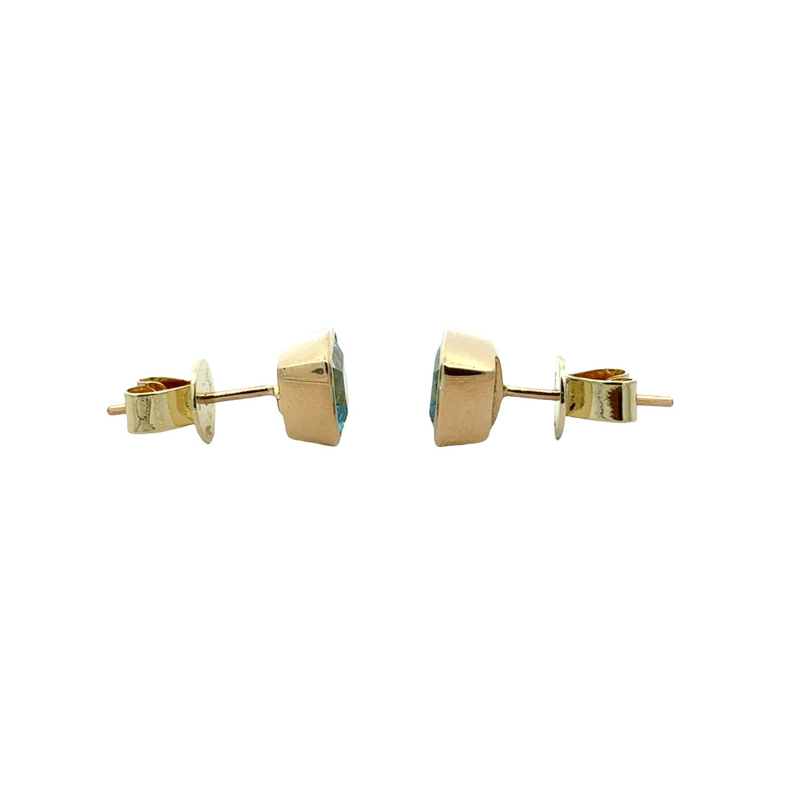 14k Yellow Gold and Cushion-Cut 3.06cttw Topaz Stud Earrings2