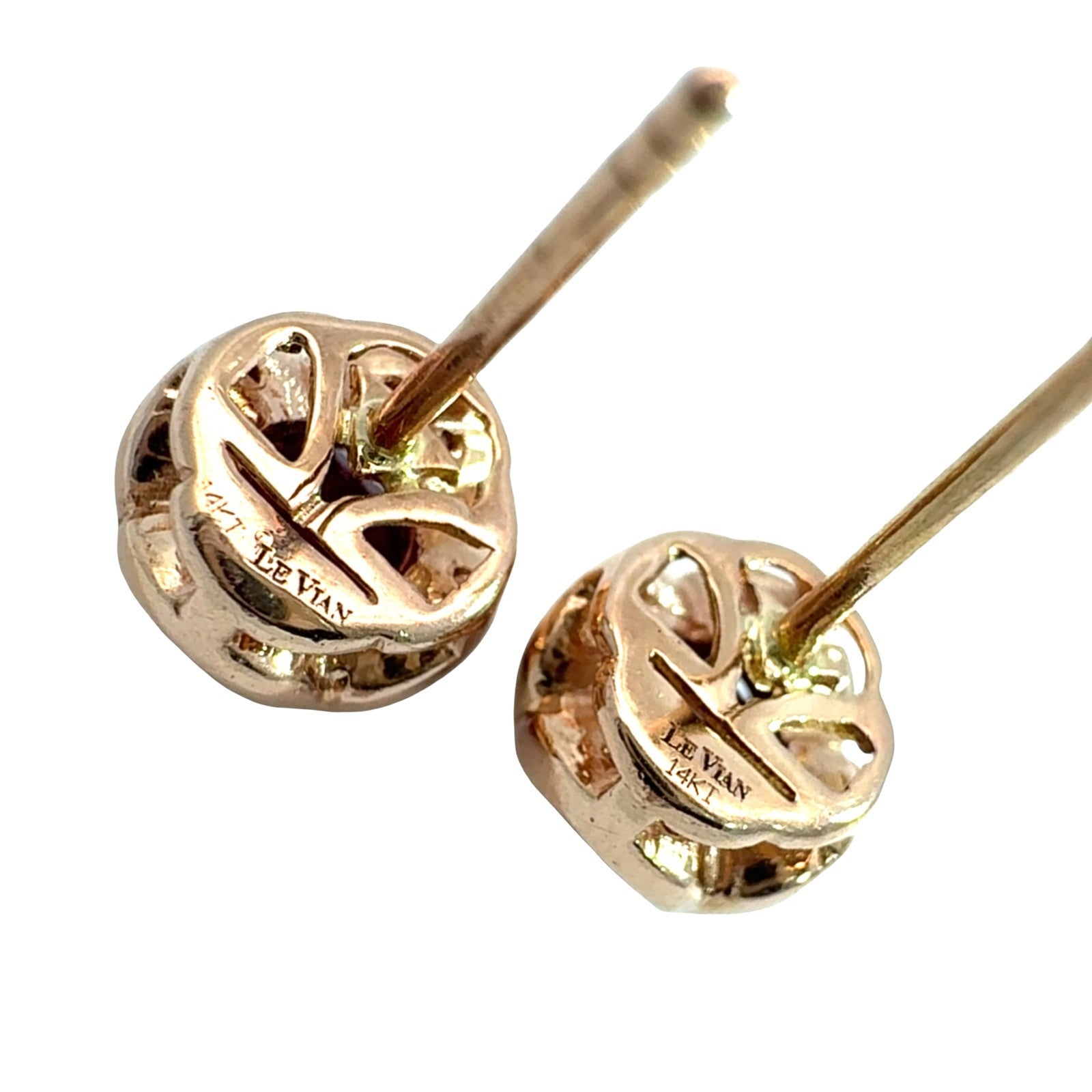 LeVian 14k Rose Gold 1.14cttw Garnet & 0.06cttw Diamond Earrings4