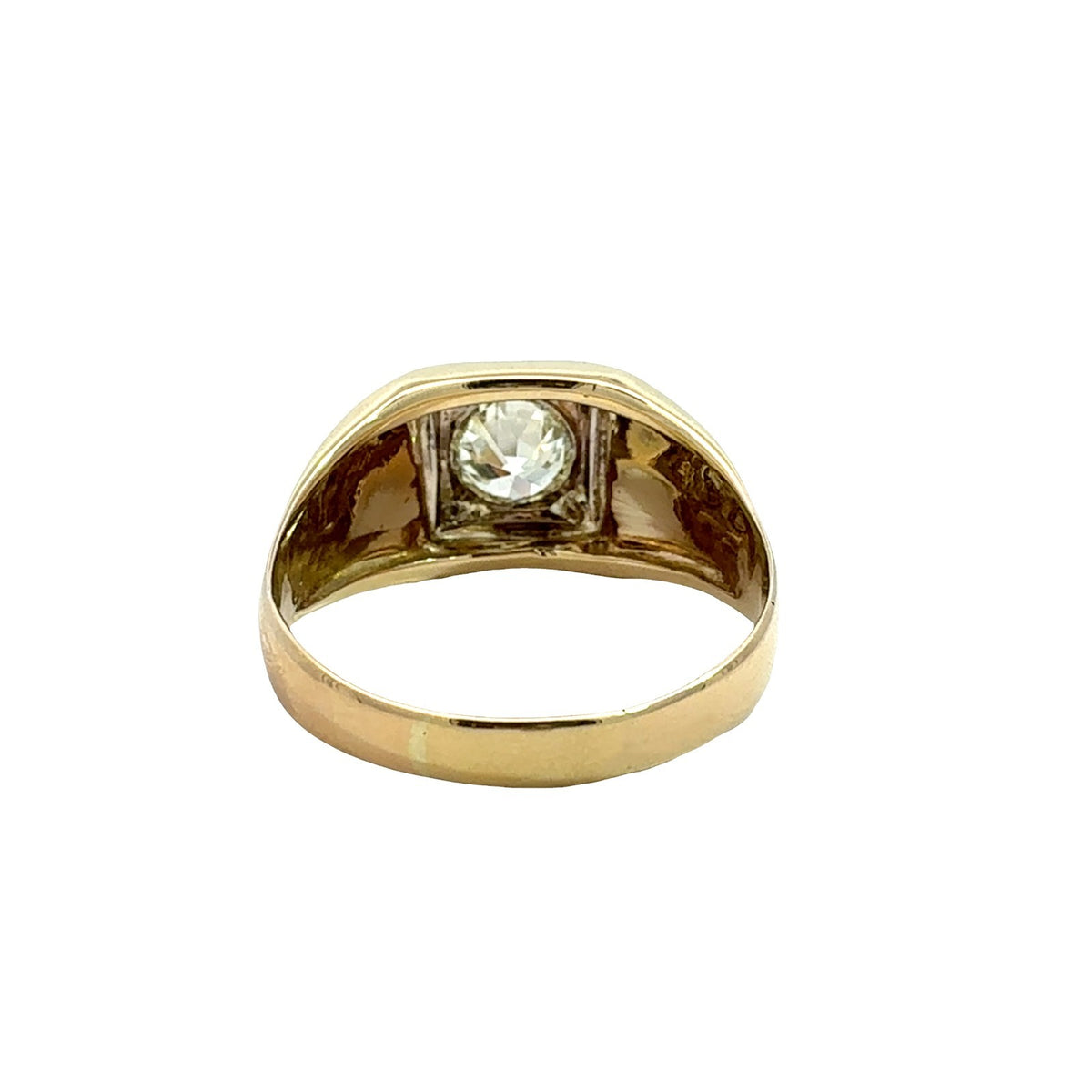 Vintage 13k Multi-Tone Gold 1.60tcw Euro Cut Diamond Men's Ring3