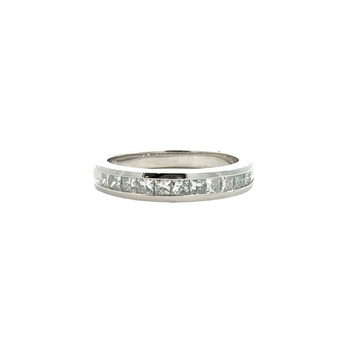 14k White Gold Channel Set Princess-Cut 0.36cttw Diamond Half Eternity Band1