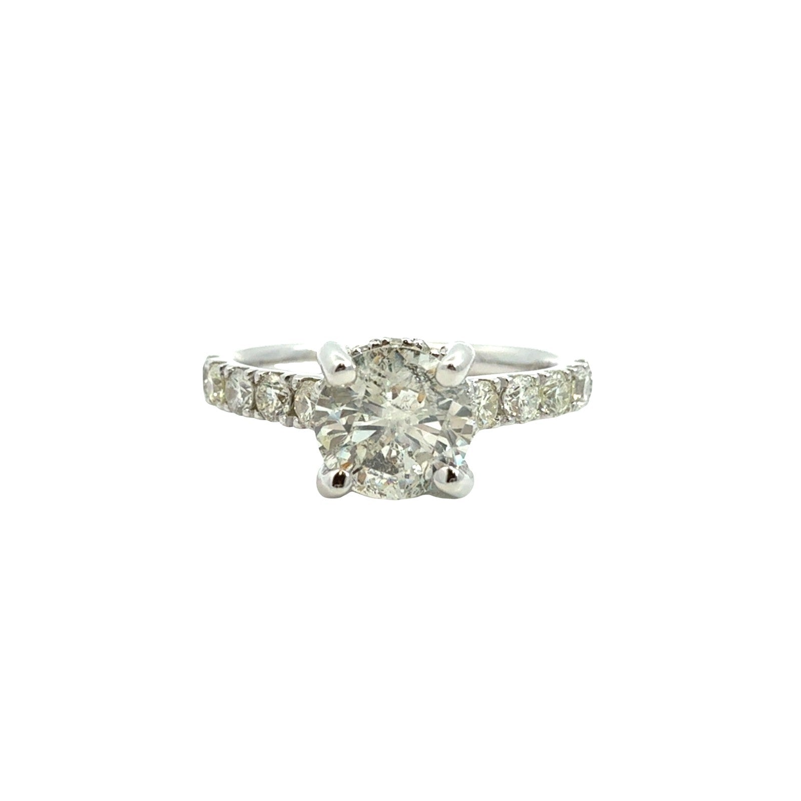 14k White Gold 1.61cttw(1.03tcw) Round Diamond Hidden Halo Engagement Ring 60
