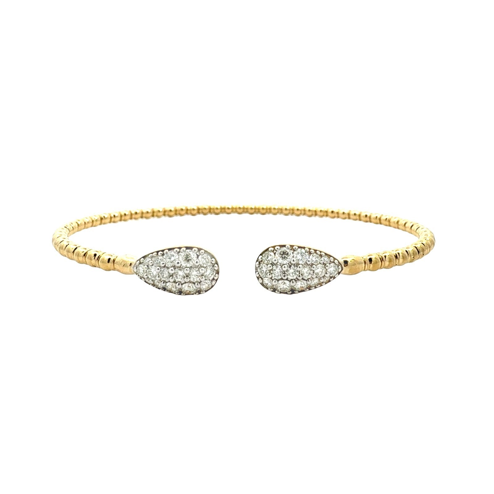 14k Yellow Gold and 0.50cttw Diamond Oepn Cuff Bracelet0