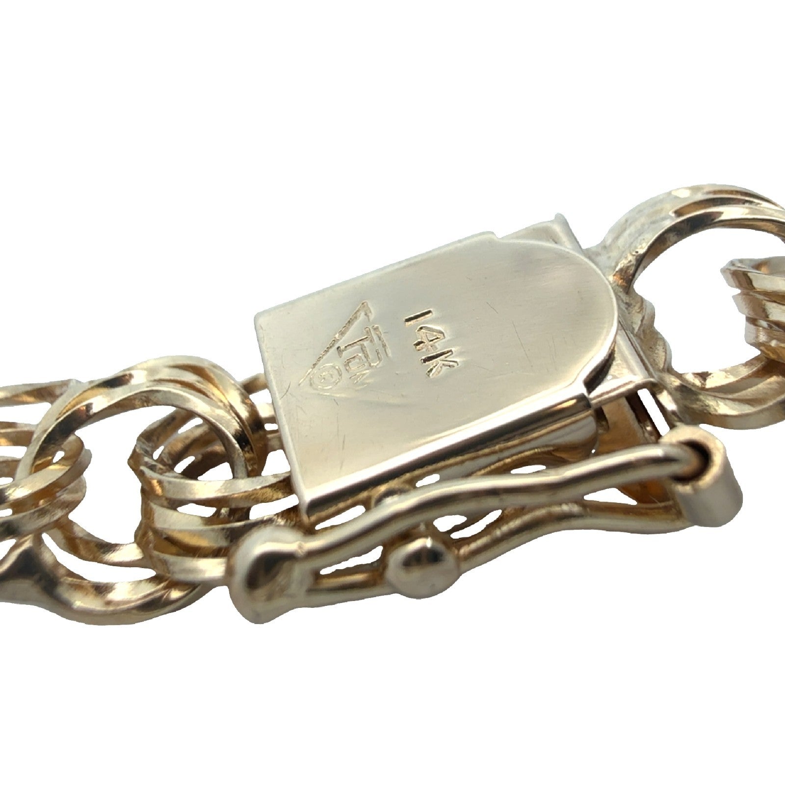 14k Yellow Gold Stamped Link Chain Bracelet 7.5"8