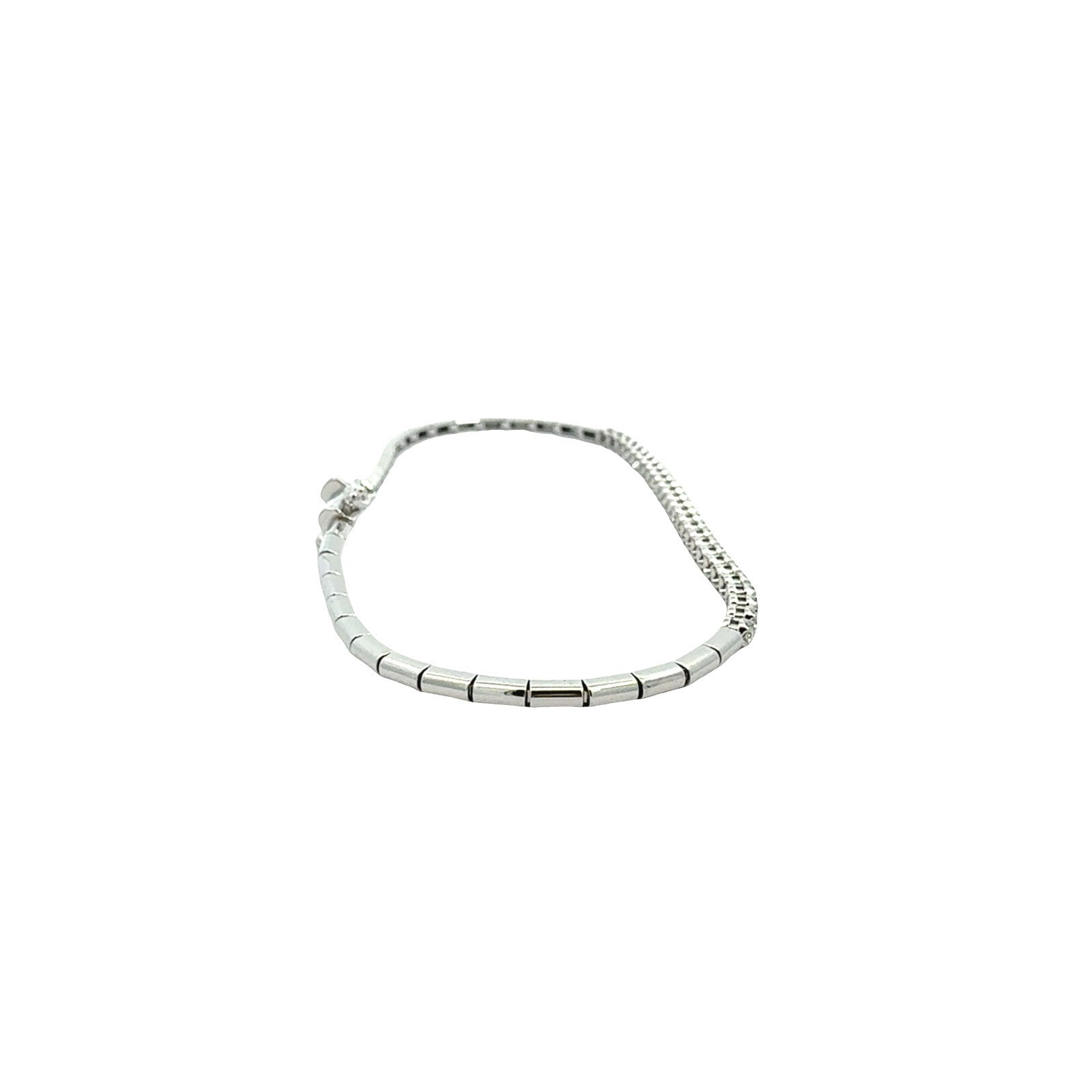 NEW 14k White Gold and 0.20cttw Diamond Station Bracelet4