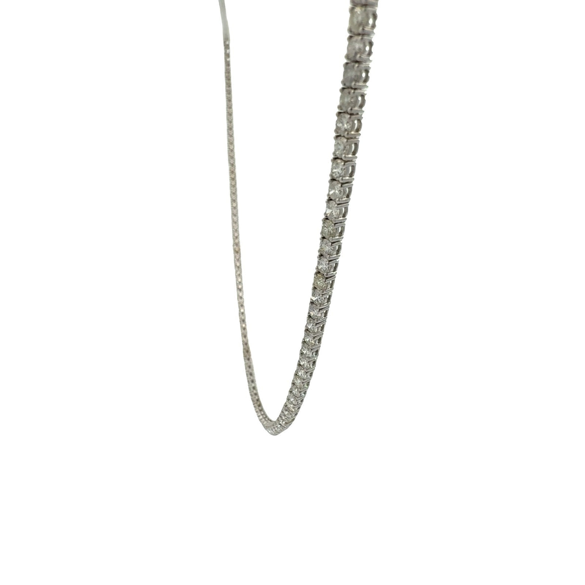 NEW 14k White Gold 10.35cttw Diamond Tennis Necklace 16"5