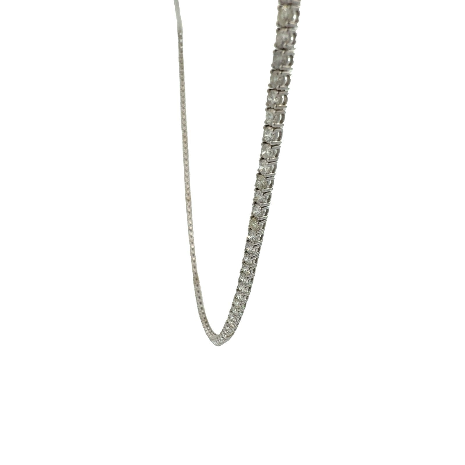 NEW 14k White Gold 10.35cttw Diamond Tennis Necklace 16"5