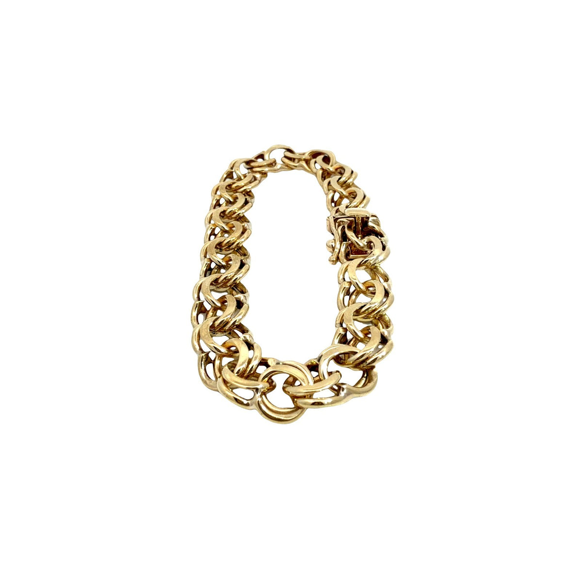 14k Yellow Gold Double Link Chain Charm Bracelet2