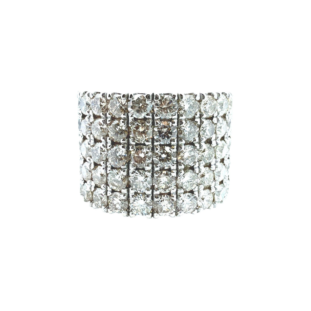 14k White Gold Five-Row 4.75cttw Diamond Band Ring0