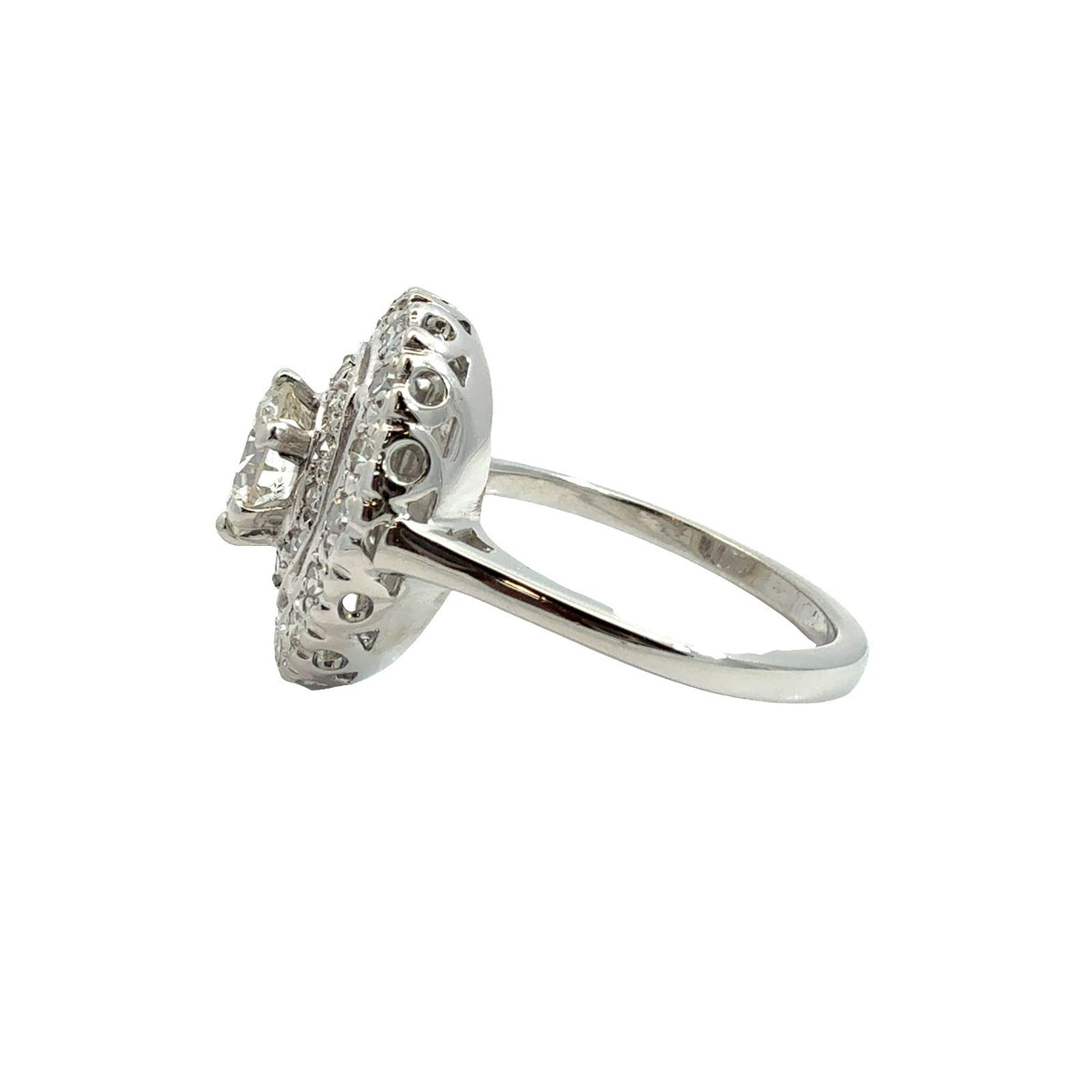 14k White Gold 1.50ctw (0.96ctw) Diamond Double Halo Ring Size 6.252