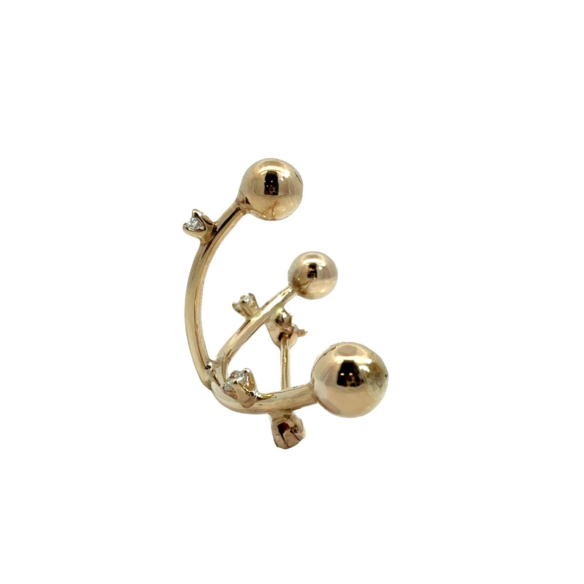 Vintage 12k Yellow Gold and 0.20cttw Diamond Geometric Brooch2