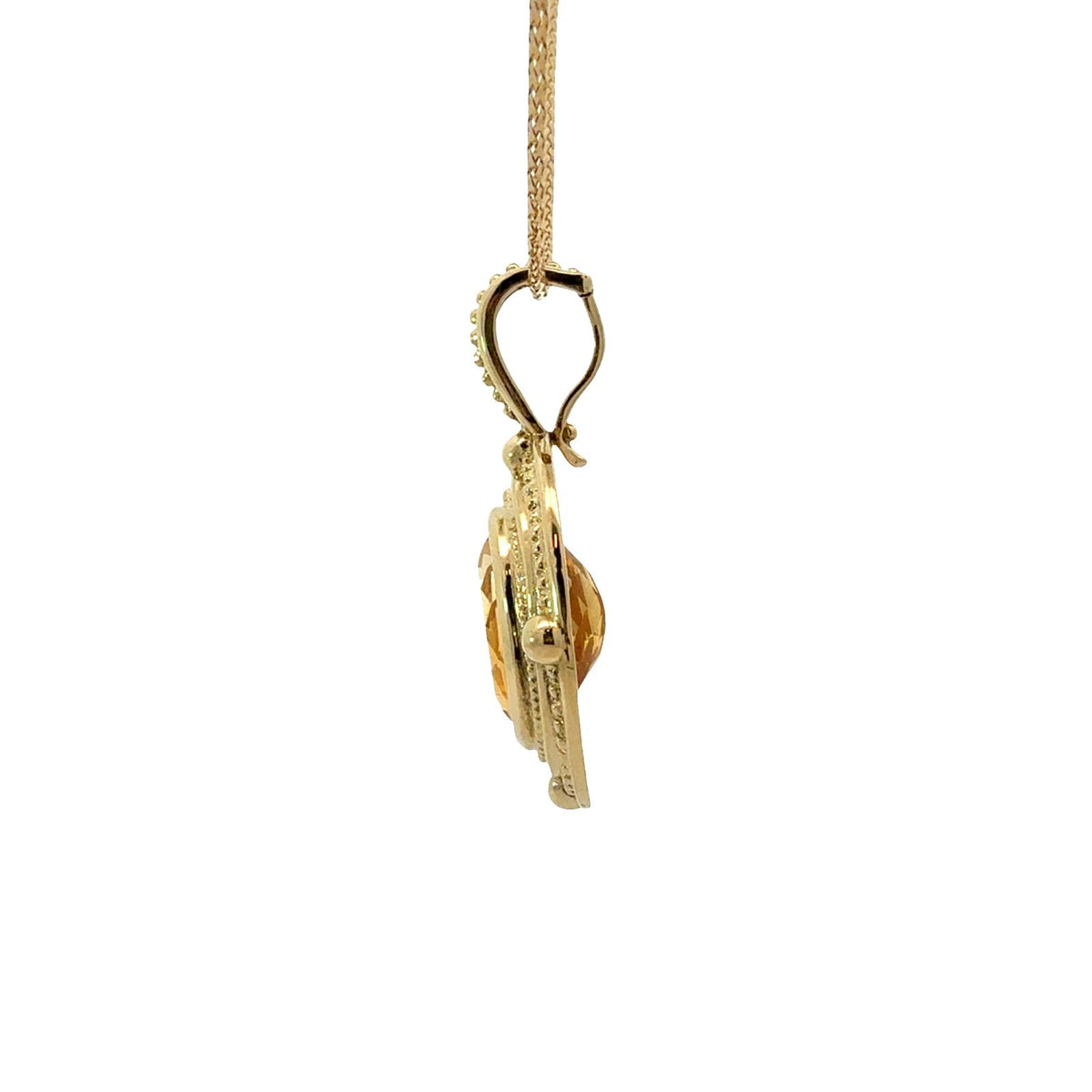 Vintage 14k Yellow Gold Necklace with 7.58ctw Citrine2