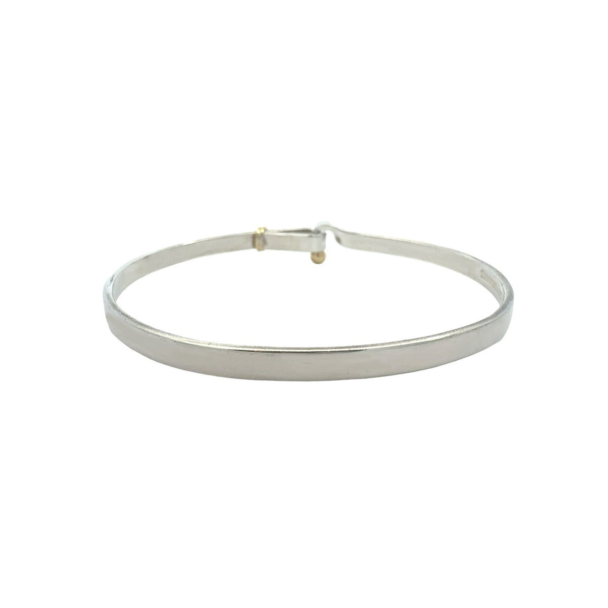 Tiffany & Co. Sterling Silver and 18k Yellow Gold Hook and Eye Bangle Bracelet4