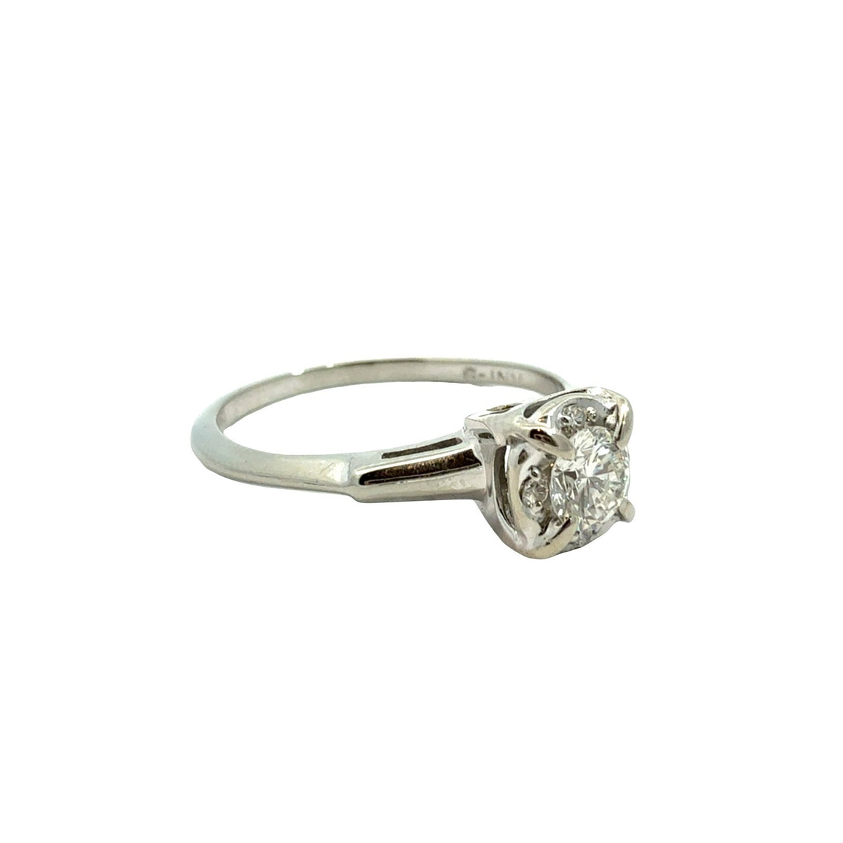 18k White Gold Stamped Round 0.29cttw (0.26tcw) Diamond Engagement Ring1