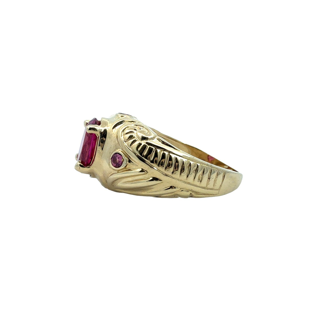 Vintage 14k Yellow Gold & 1.78cttw Pink Tourmaline Multistone Statement Ring 5