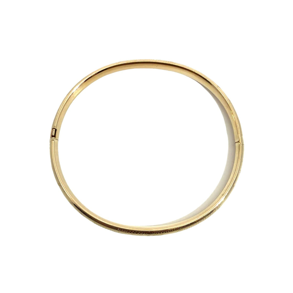 14k Yellow Gold Etched Bangle Bracelet4