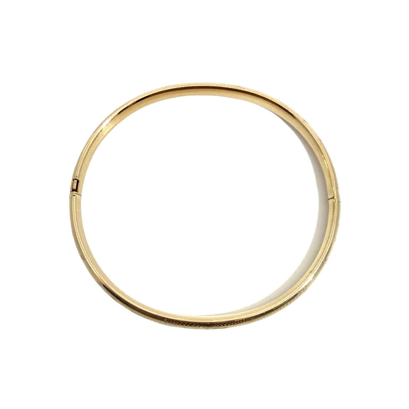 14k Yellow Gold Etched Bangle Bracelet4