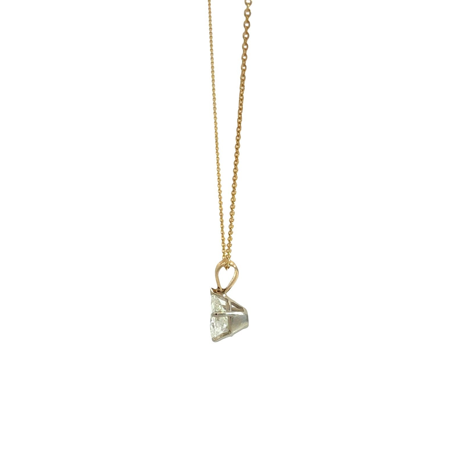 14k Yellow Gold Two-Tone Pear-Shaped 1.93tcw Diamond Solitaire Pendant Necklace4
