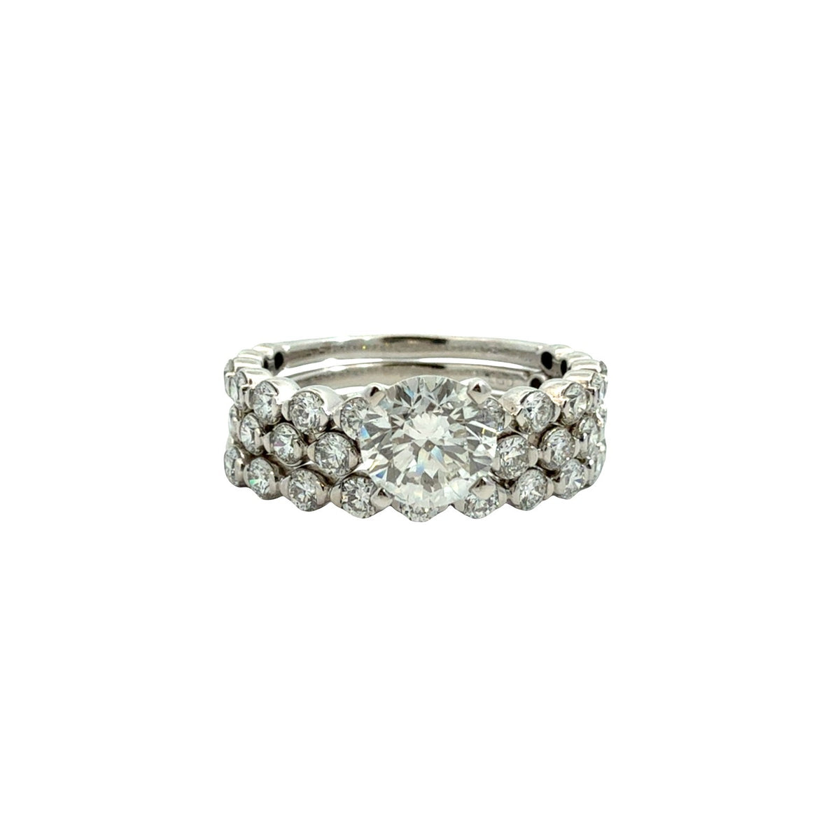 10k White Gold Round 2.35cttw(0.91tcw) Lab Created Diamond Bridal Set 3 Rings7