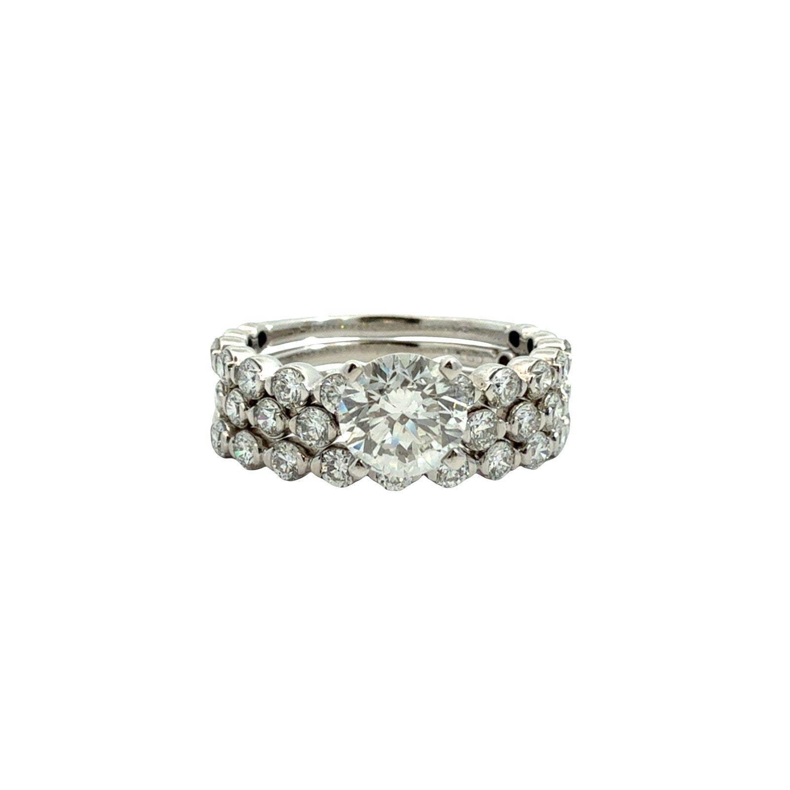 10k White Gold Round 2.35cttw(0.91tcw) Lab Created Diamond Bridal Set 3 Rings7
