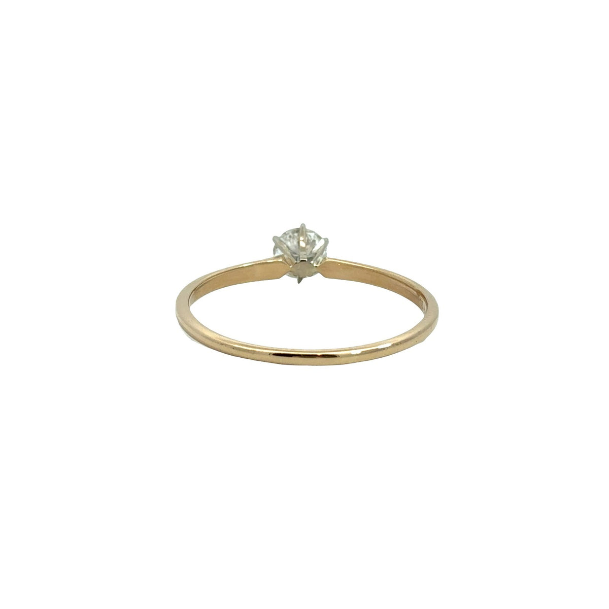 14k Yellow Gold 6 Prong Round 0.54tcw Diamond Engagement Ring Size 8.53