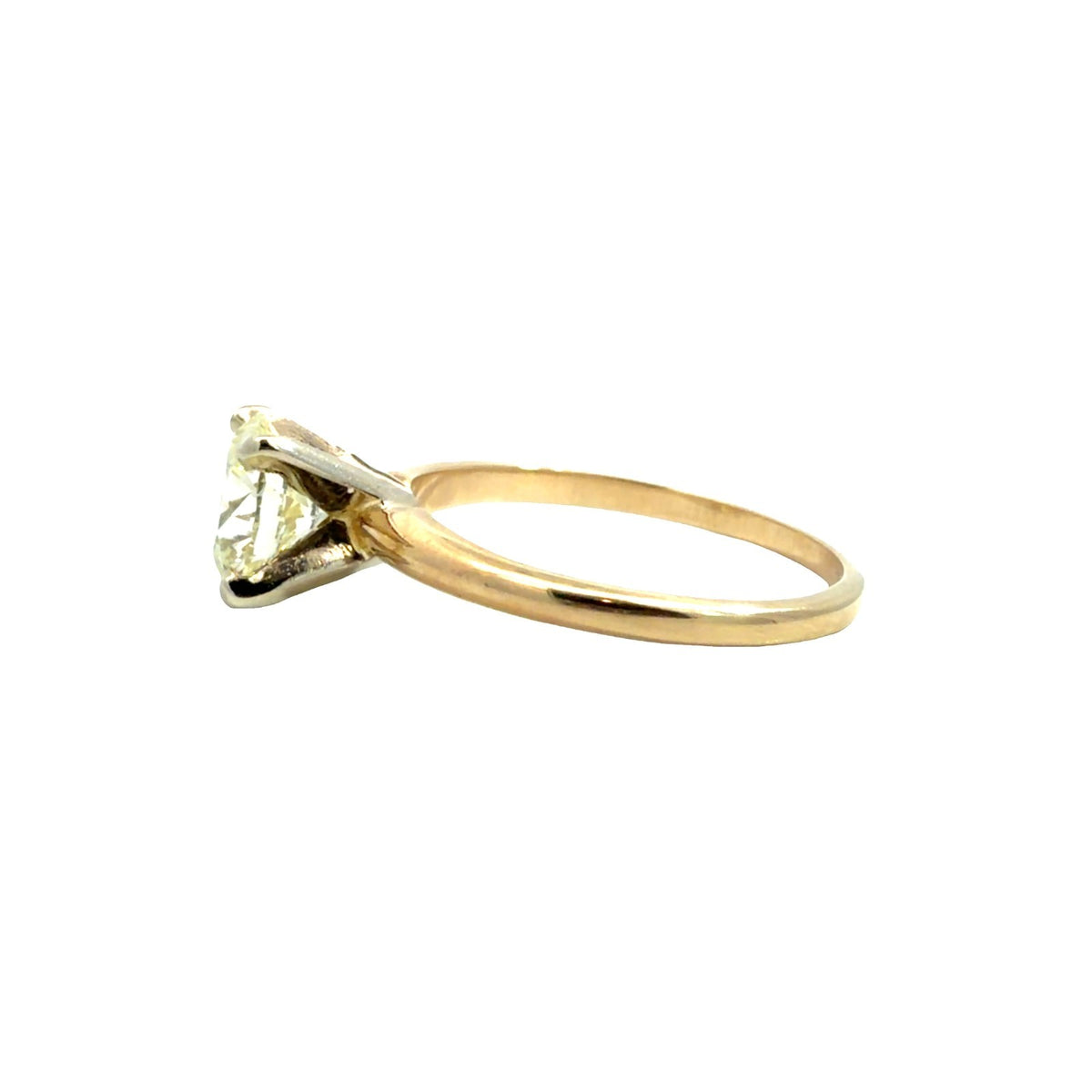 14k Yellow Gold Stamped Solitaire Ring with Round Brilliant Cut 1.06ctw Diamond1
