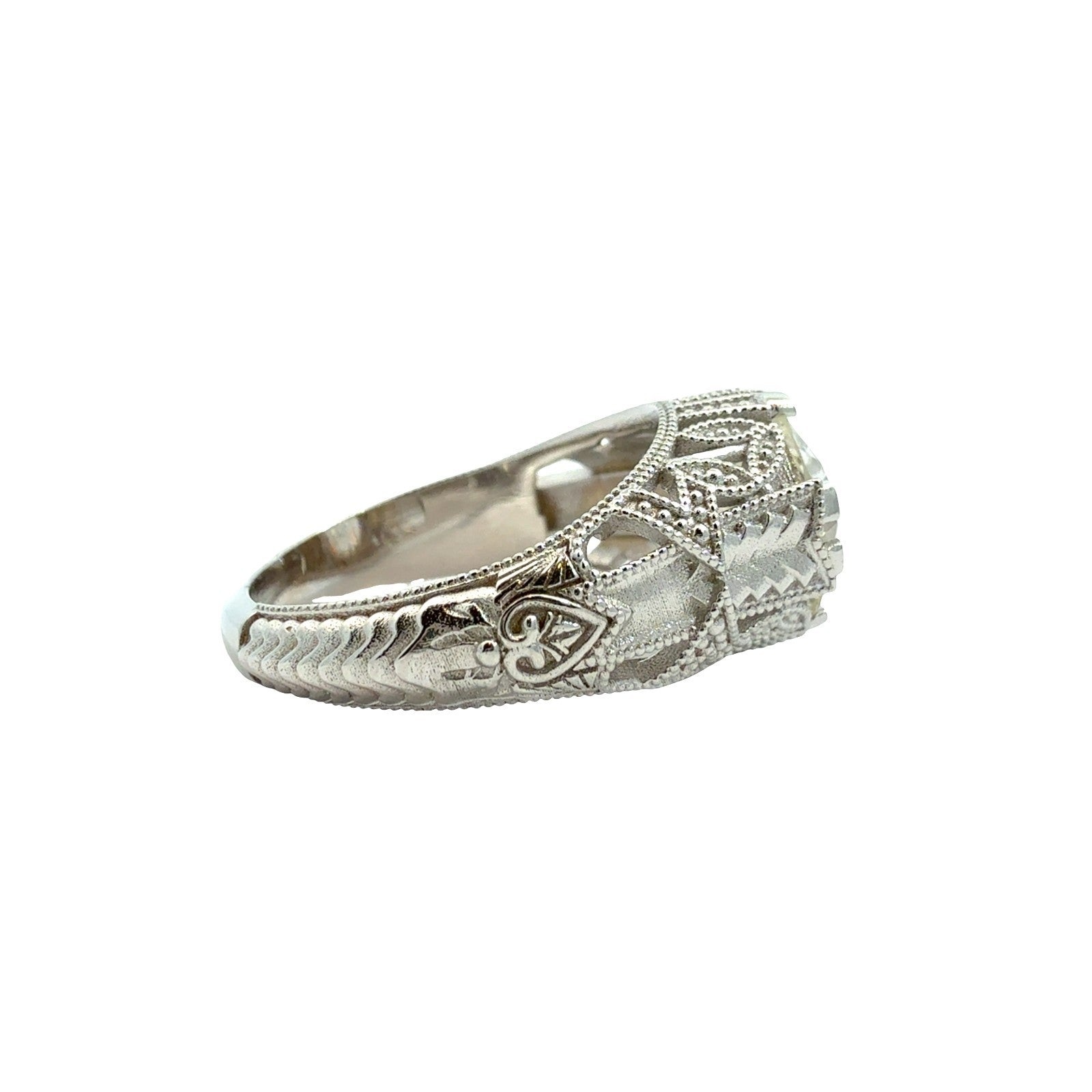 NEW 18k White Gold Filigree 2.78tcw Diamond Euro Cut Solitaire Engagement Ring2