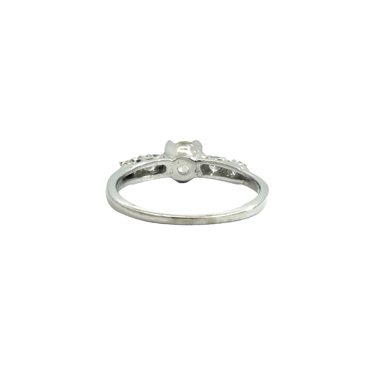 Vintage 14k White Gold 0.83cttw Diamond Engagement Ring Size 62