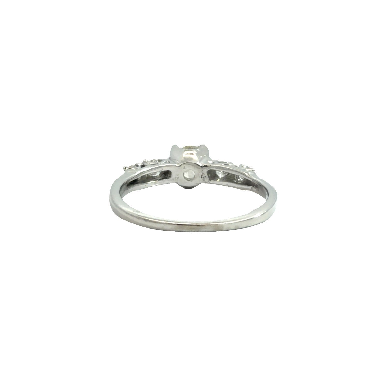 Vintage 14k White Gold 0.83cttw Diamond Engagement Ring Size 62