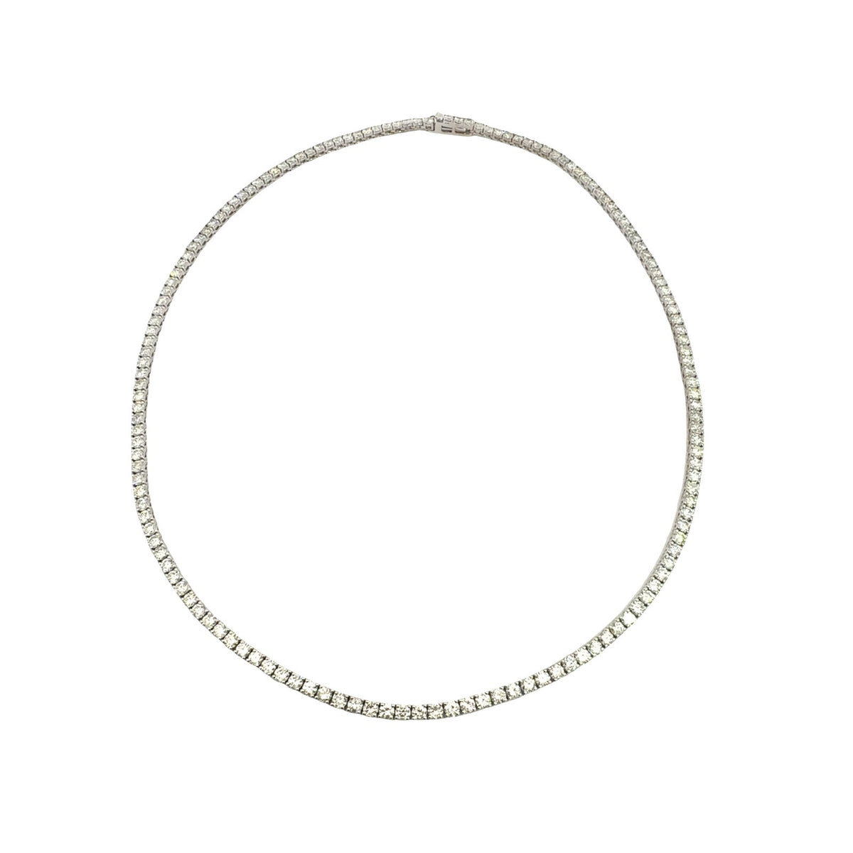 NEW 14k White Gold 10.35cttw Diamond Tennis Necklace 16"1