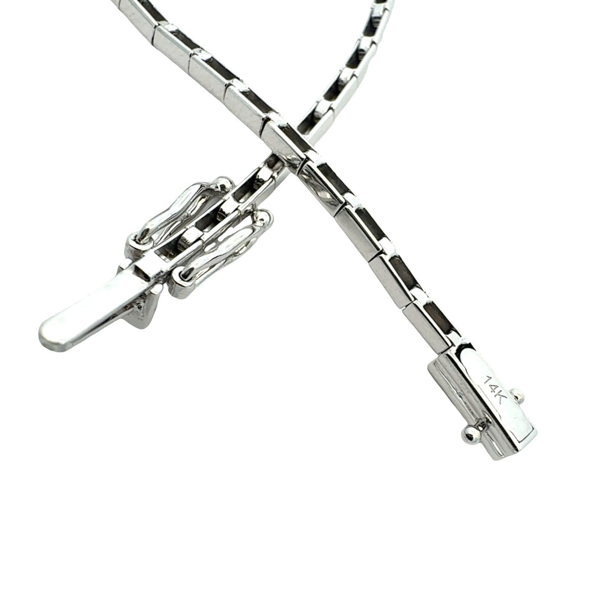 NEW 14k White Gold and 0.20cttw Diamond Station Bracelet6
