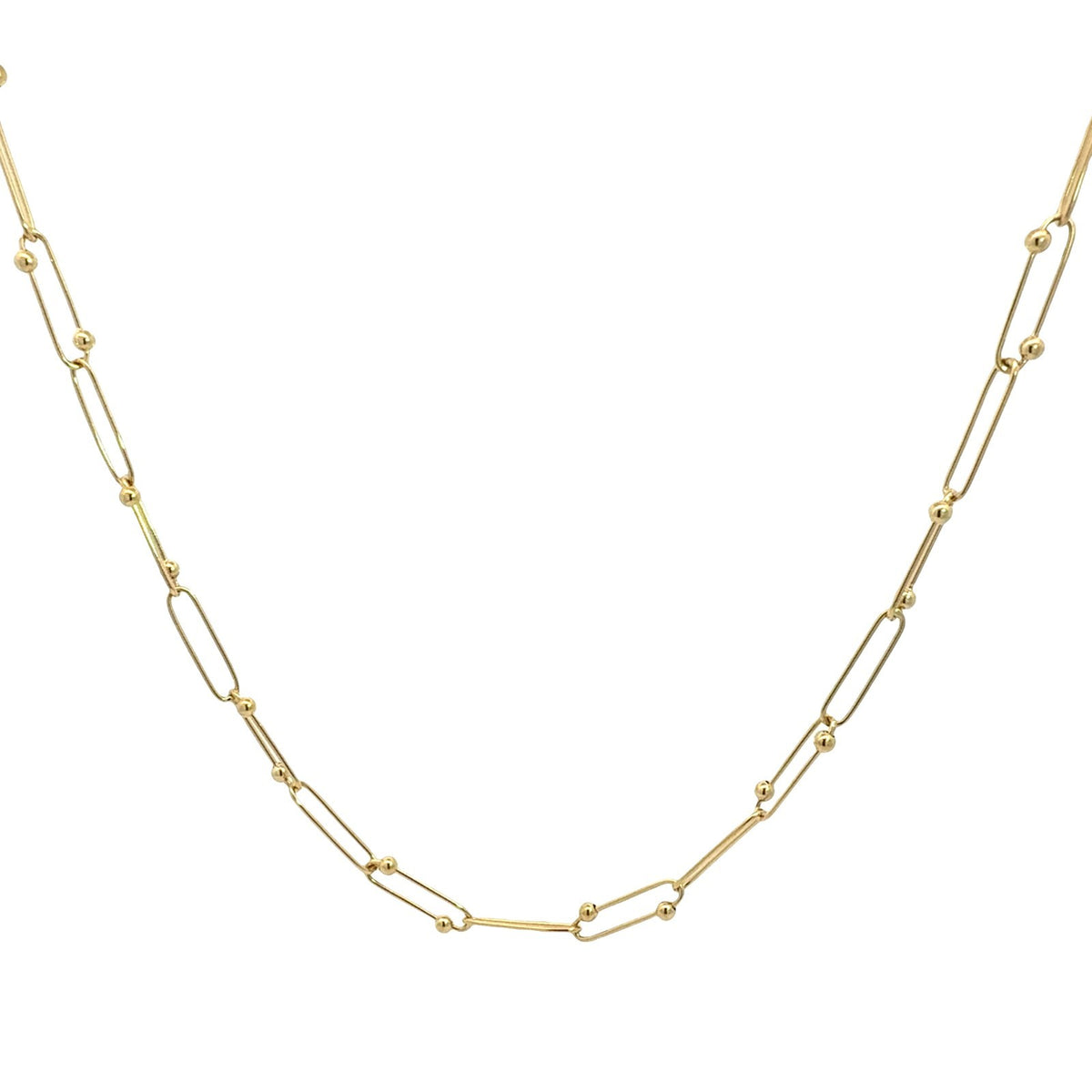 Roberto Coin 18k Yellow Gold Beaded Paperclip Chain Necklace3