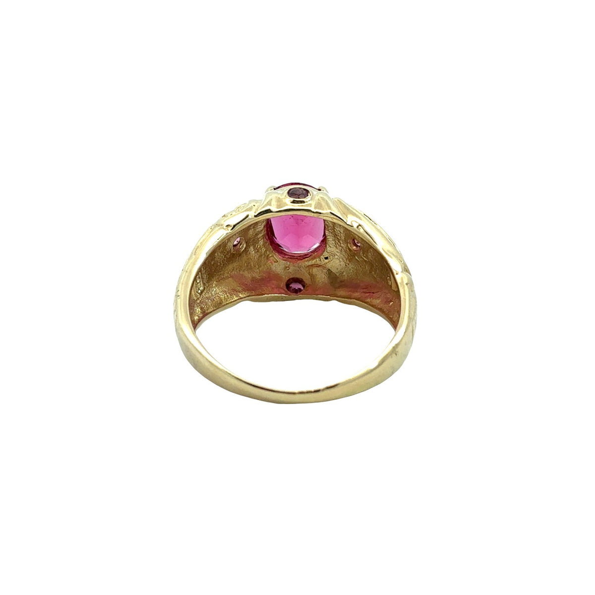 Vintage 14k Yellow Gold & 1.78cttw Pink Tourmaline Multistone Statement Ring 4