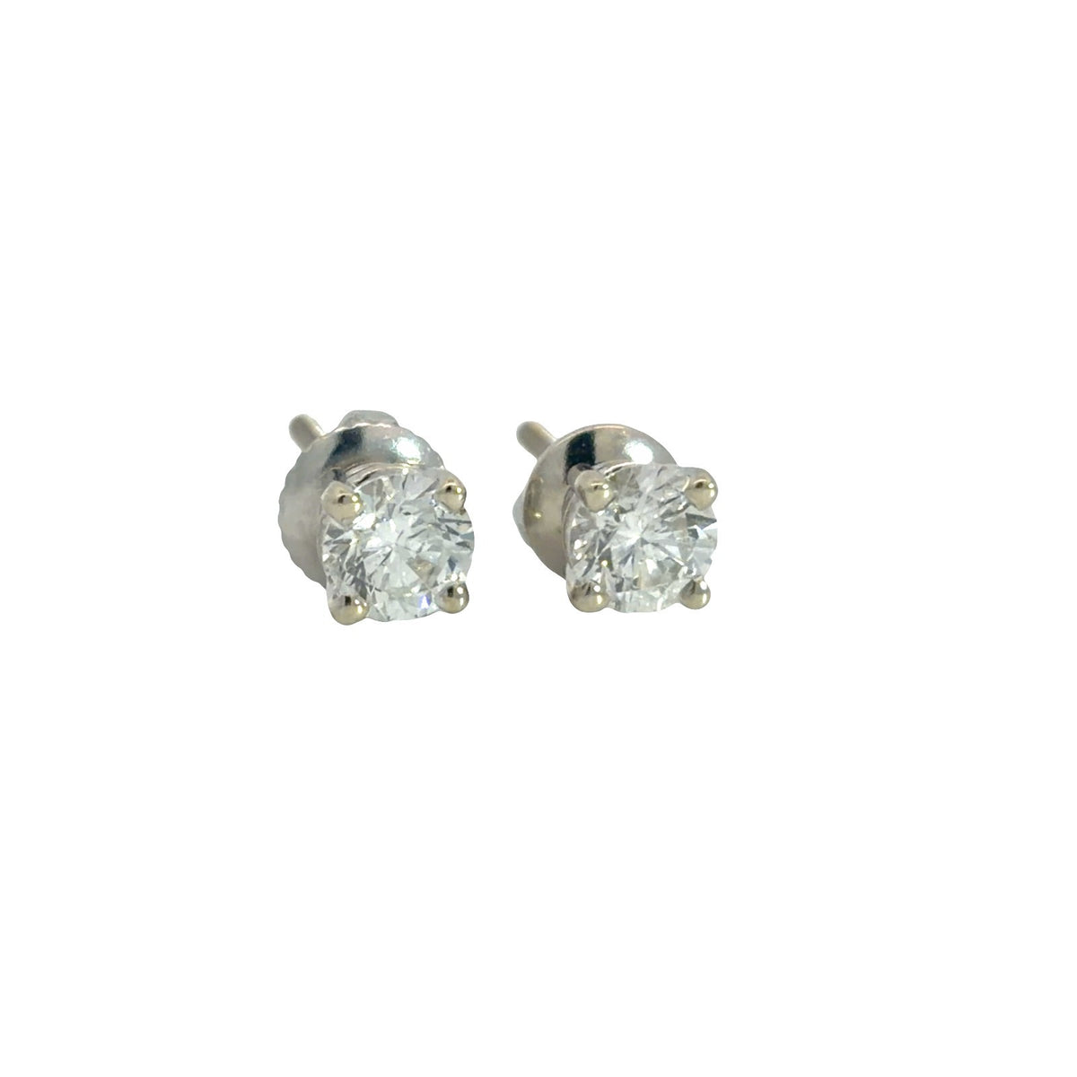14k White Gold 0.75cttw Diamond Stud Earrings0
