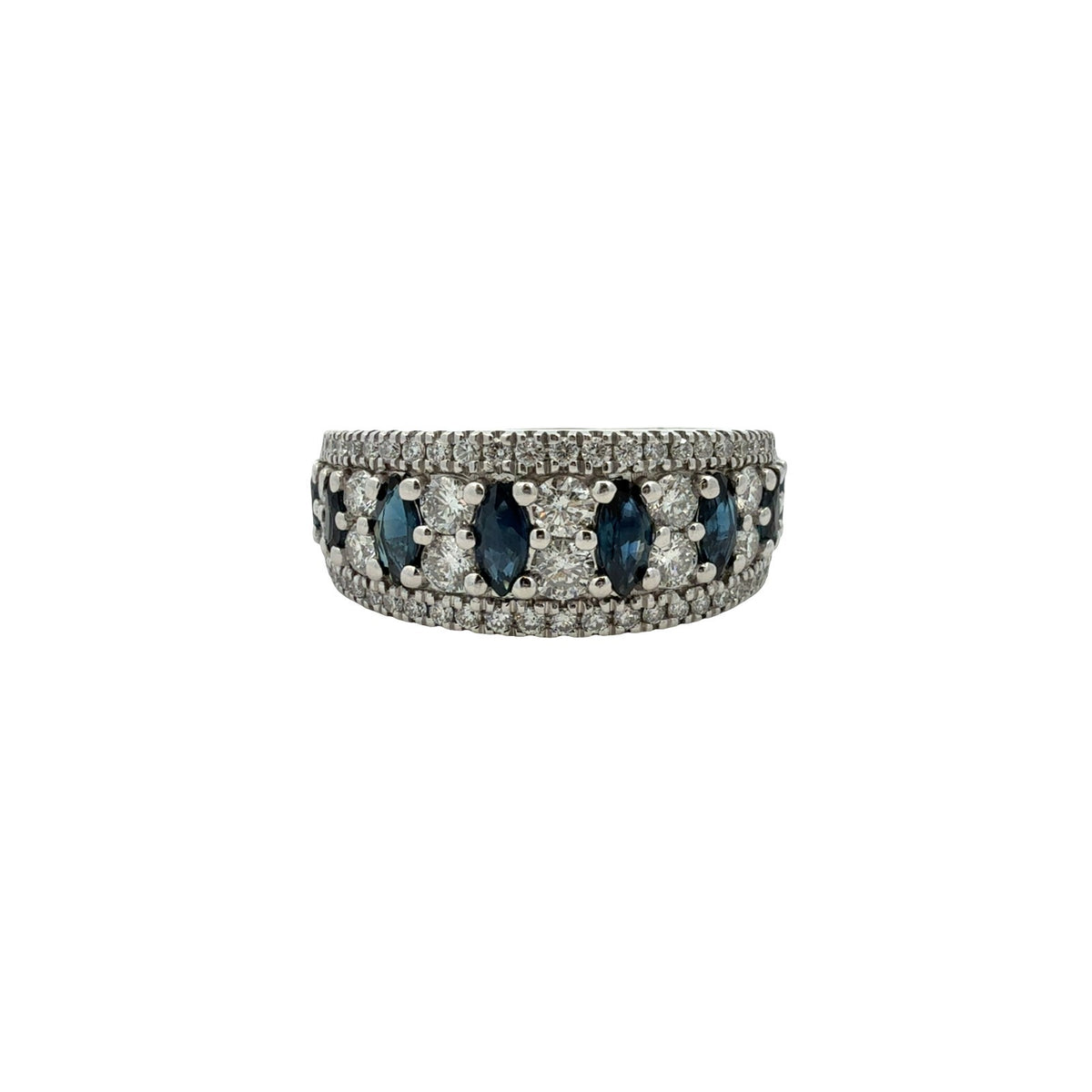 Vera Wang Wish 14k White Gold 0.80cttw Sapphire &amp; 0.30cttw Diamond Band Ring0