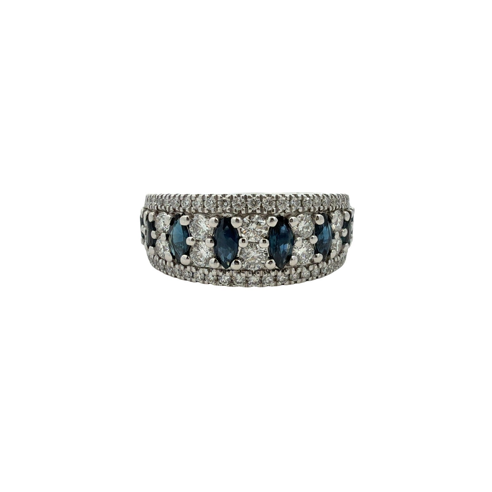 Vera Wang Wish 14k White Gold 0.80cttw Sapphire & 0.30cttw Diamond Band Ring0