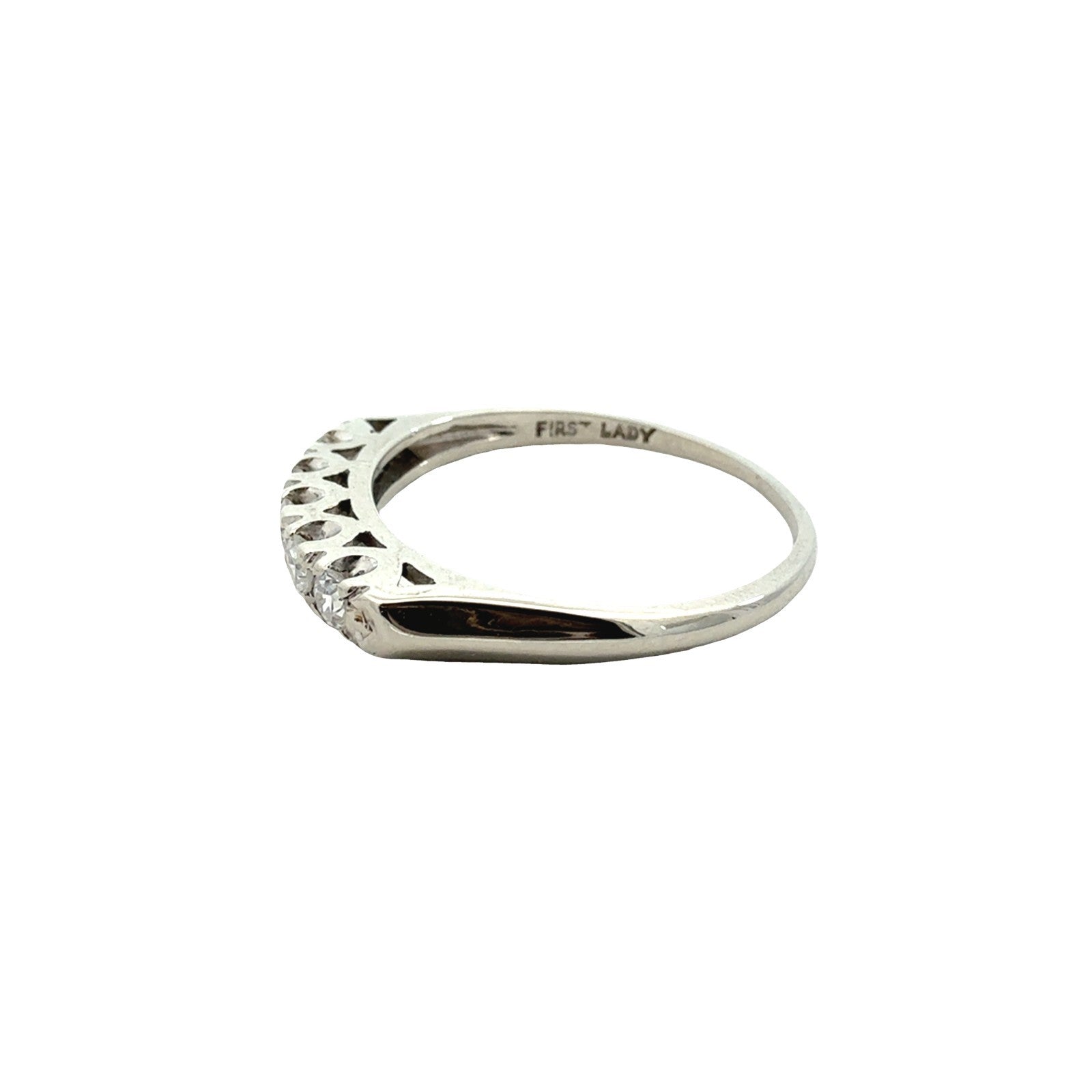 18k White Gold Stamped 0.73cttw Diamond Engagement Ring and 0.23cttw Band Set10