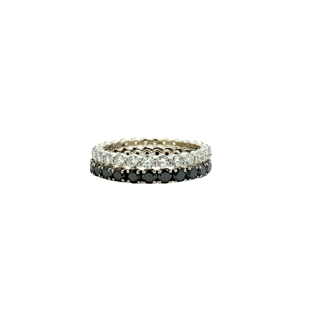 18k White Gold Black and White 2.02cttw Diamond Eternity Band Set5