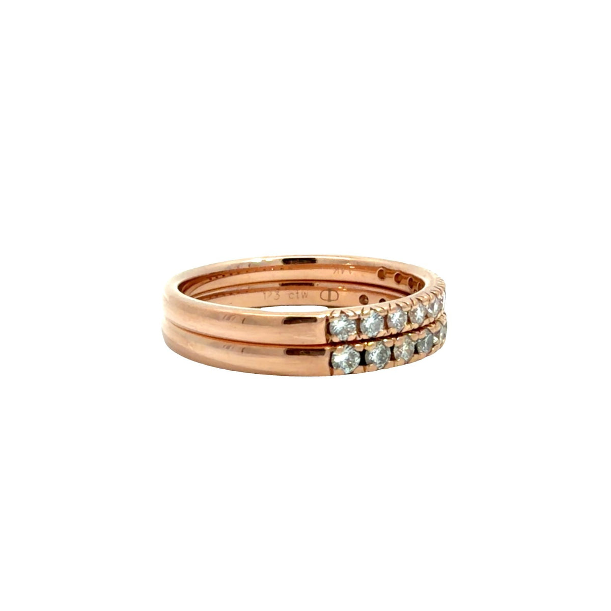 14k Rose Gold and (0.58ctw) Diamond Half Eternity Ring Set4