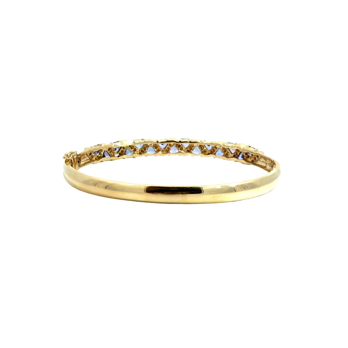 14k Yellow Gold 0.74cttw Diamond & 2.85cttw Iolite Criss-Cross Bangle Bracelet2