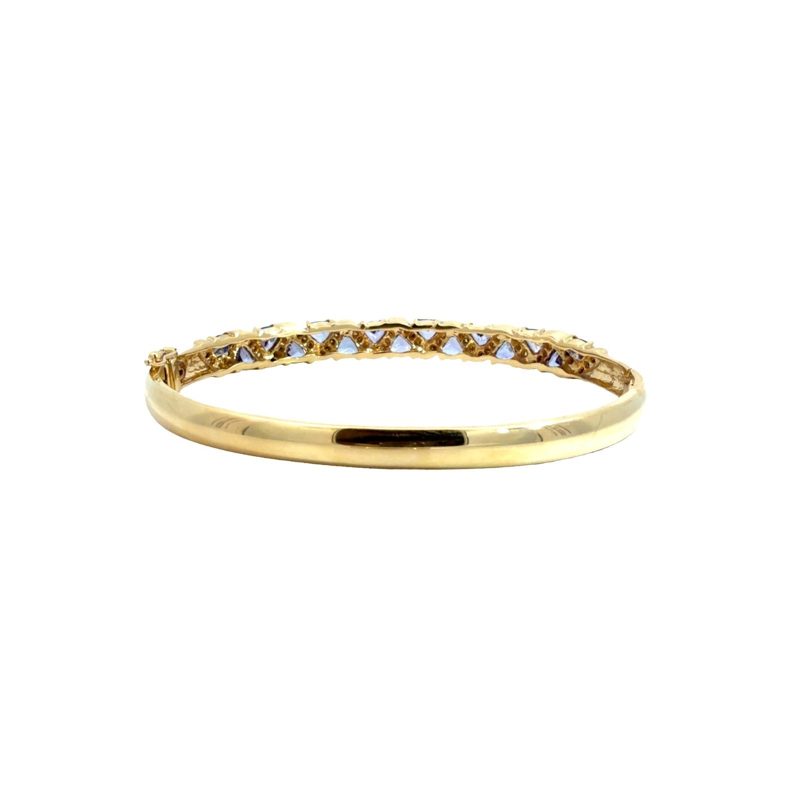14k Yellow Gold 0.74cttw Diamond & 2.85cttw Iolite Criss-Cross Bangle Bracelet2
