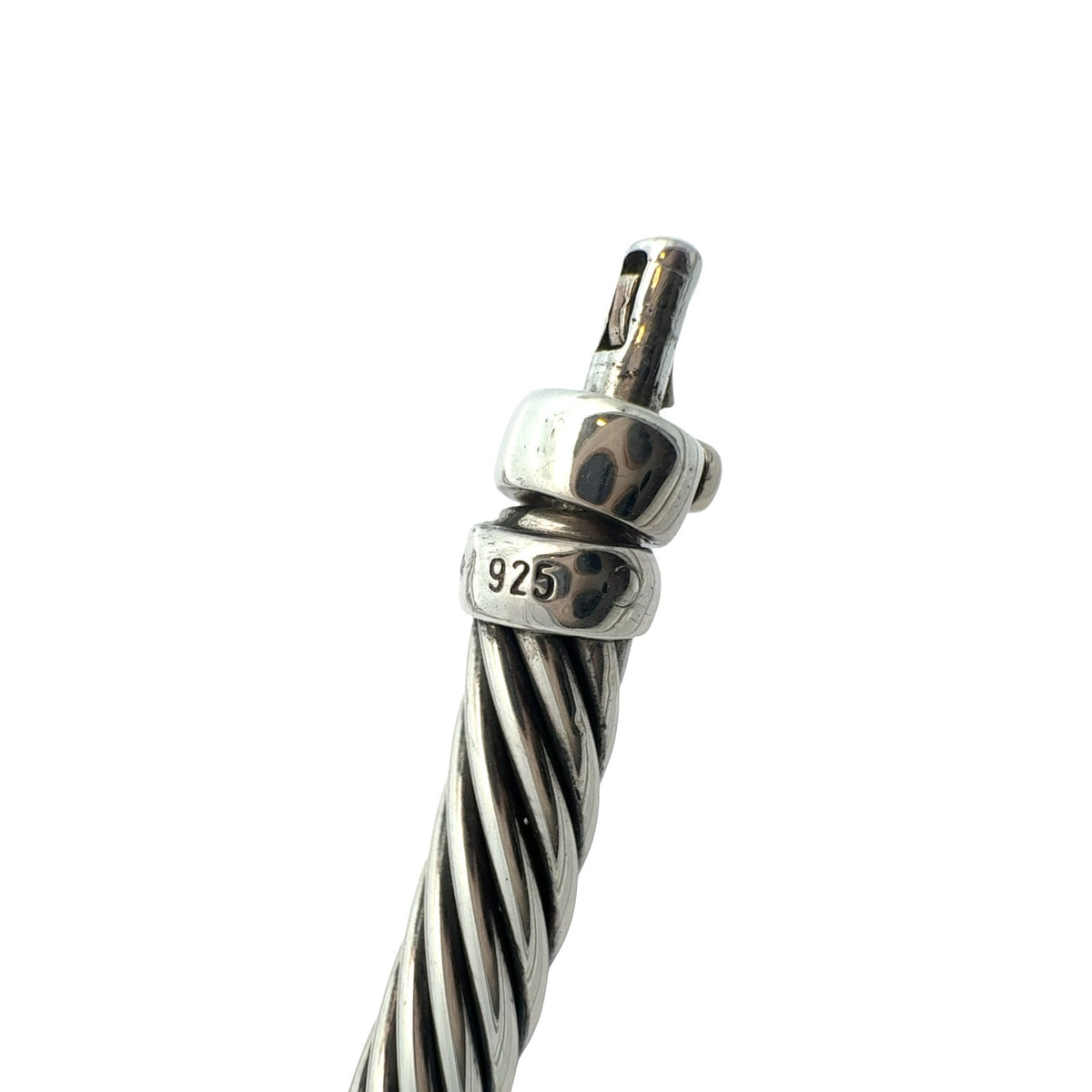 David Yurman Sterling Silver Pearl & 0.64cttw Diamond Hampton Cable Choker 15.5"7