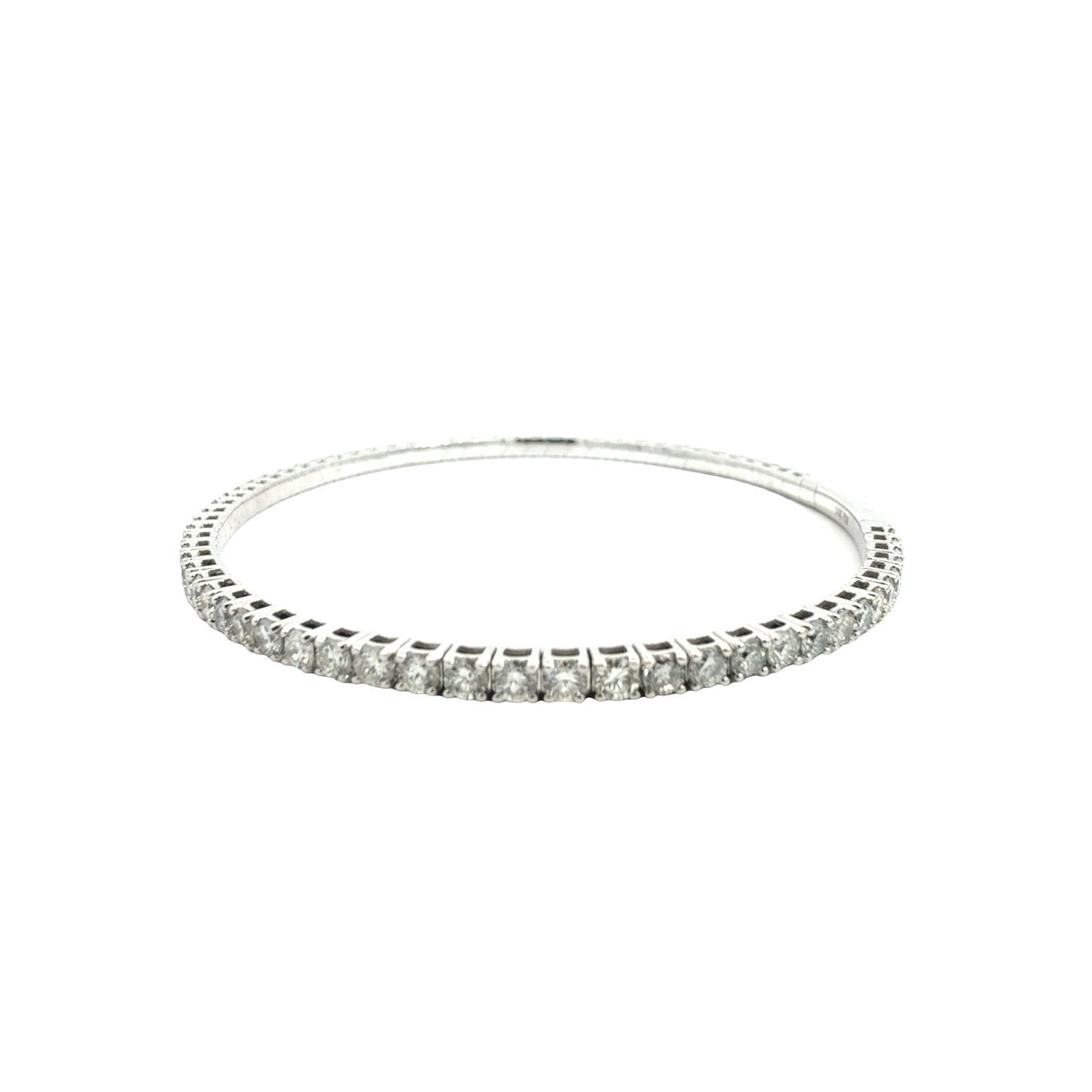 NEW 14k White Gold and 3.47cttw Flex Bangle Tennis Bracelet4